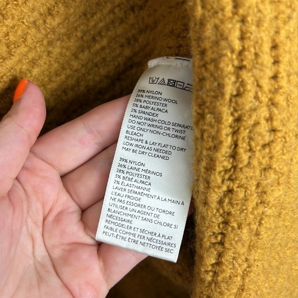 Anthropologie Sleeping on Snow Wool Alpaca Mustard Yellow Cardigan Sweater - Picture 10 of 11